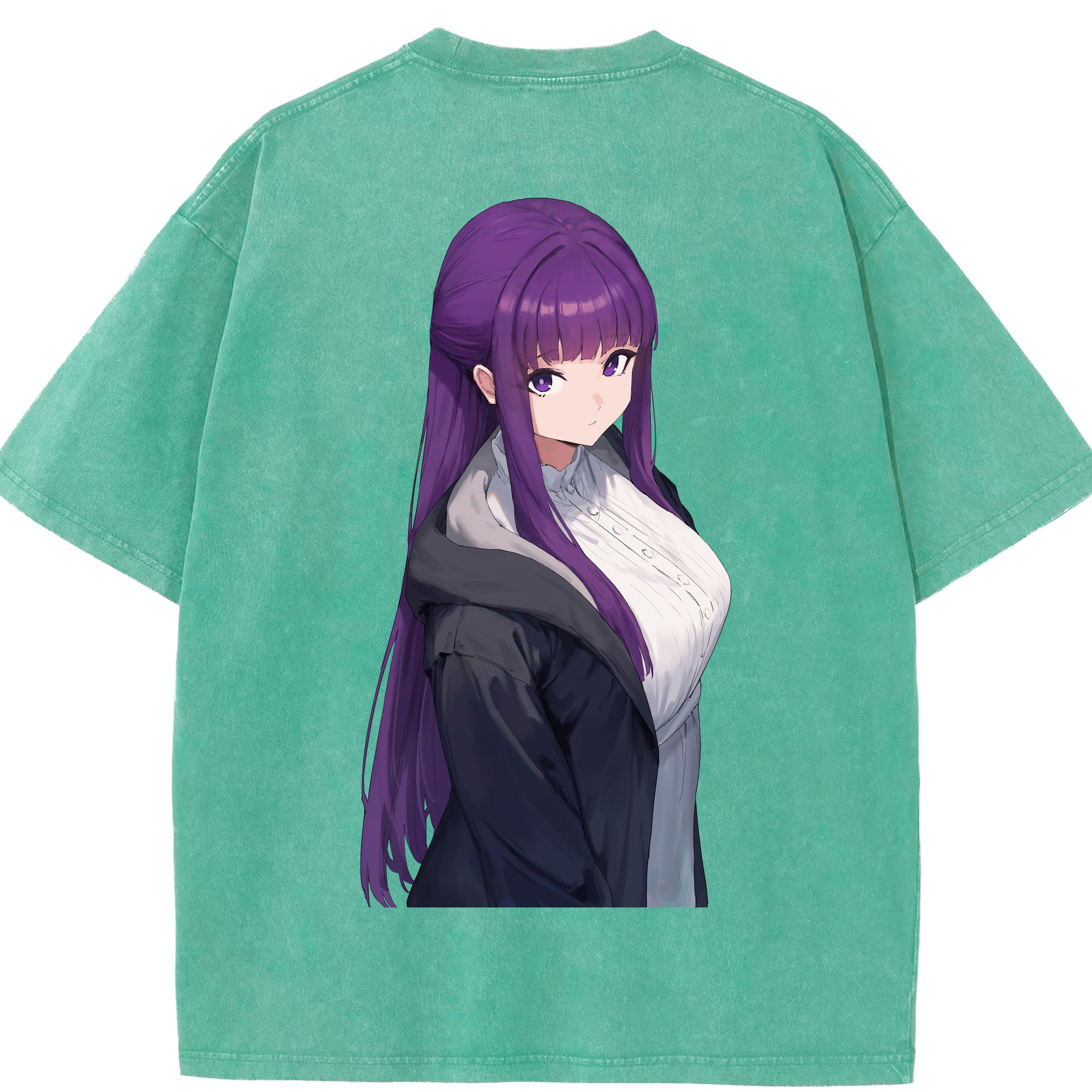 （画像用） 葬送のフリーレン Frieren 綿100% ヴィンテージ風 半袖Tシャツ（背面プリント）